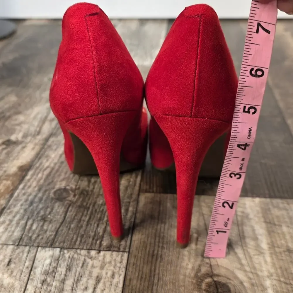 Jessica Simpson Red Platform Pumps Stiletto  Size 8 1/2